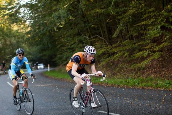 Kasper slidende op ad Munkebjerg ved Gran Fondo Munkebjerg 2014