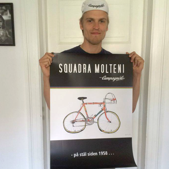 Jeppe Thiemer er kunstneren bag den flotte håndtegnede Molteni-cykel
