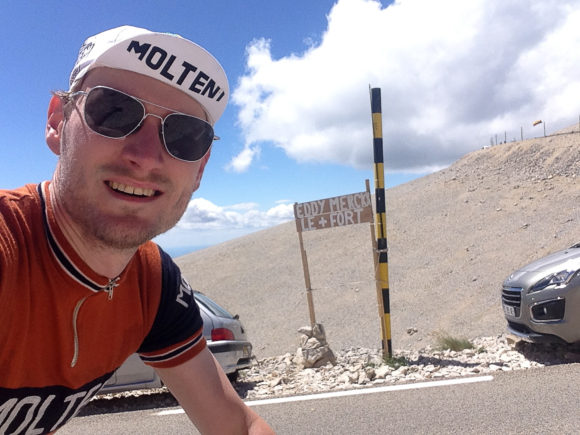Et skilt til ære for Eddy Merckx på Mont Ventoux