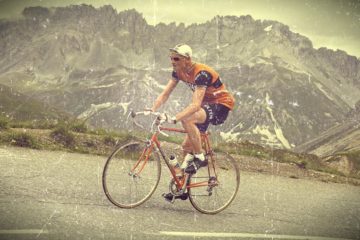 Niels fotiograferet på sin stålcykkel under La Marmotte 2014